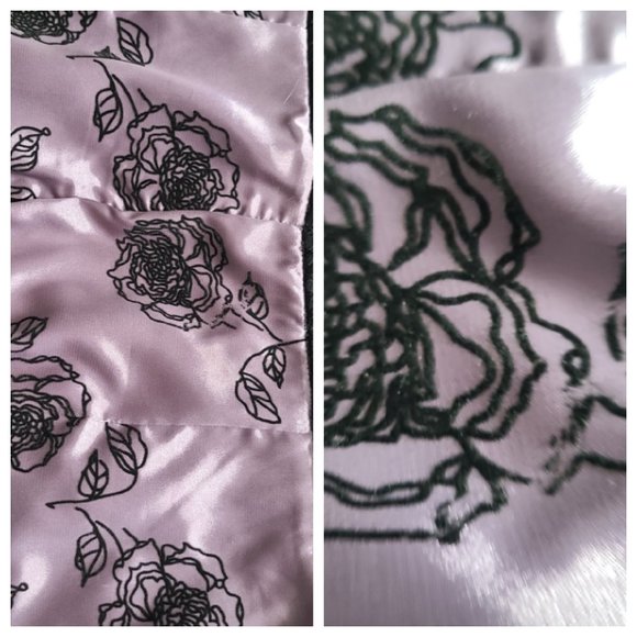 RICKI'S Empire Waist Lilac Crossover Cocktail Dress w/Velvet Floral Print - Picture 11 of 11